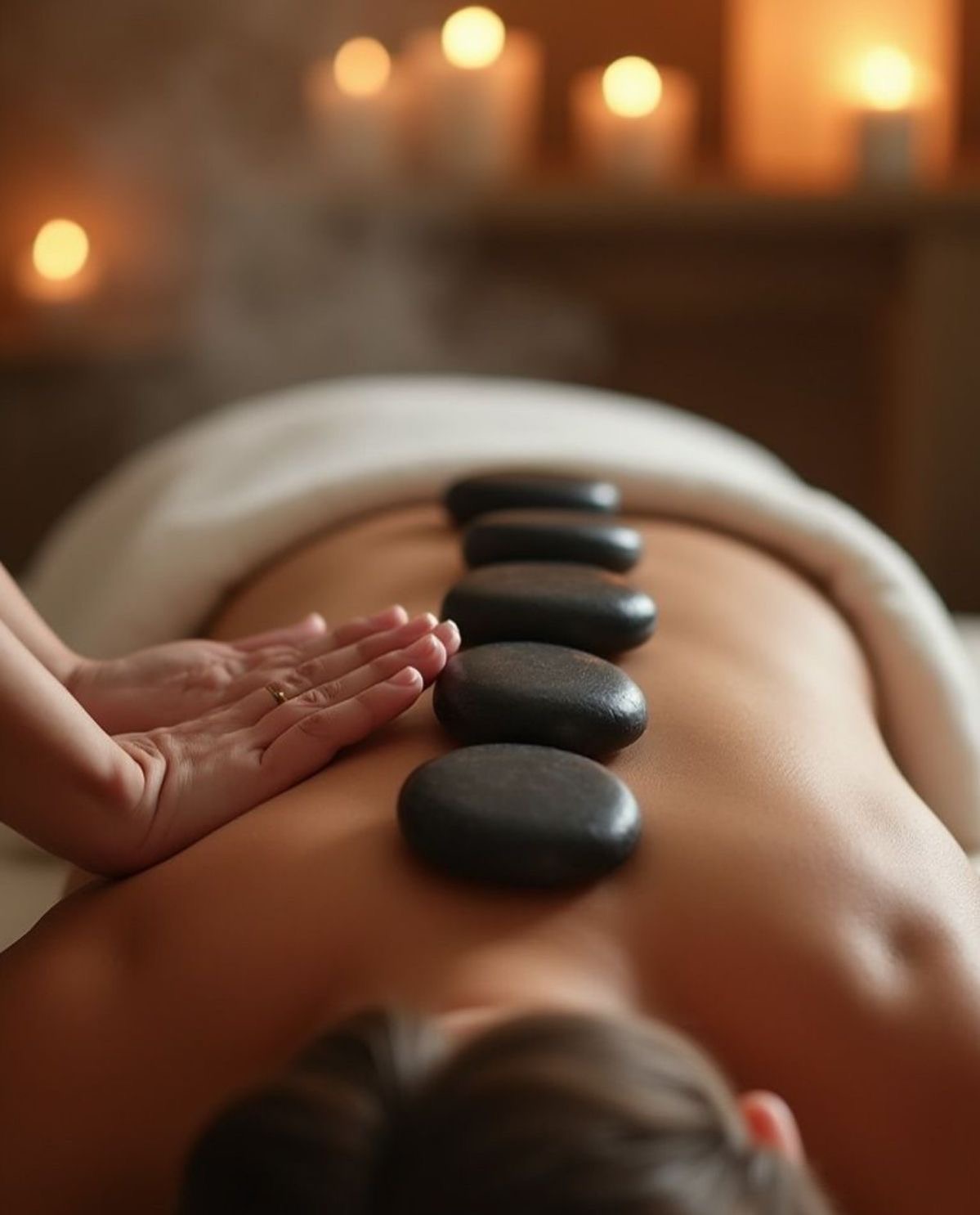 Foto del servicio Masaje de relajación con piedras volcánicas + domicilio
